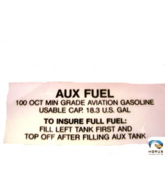 Decal Aux Fuel 100 Oct - Robinson - C654-5